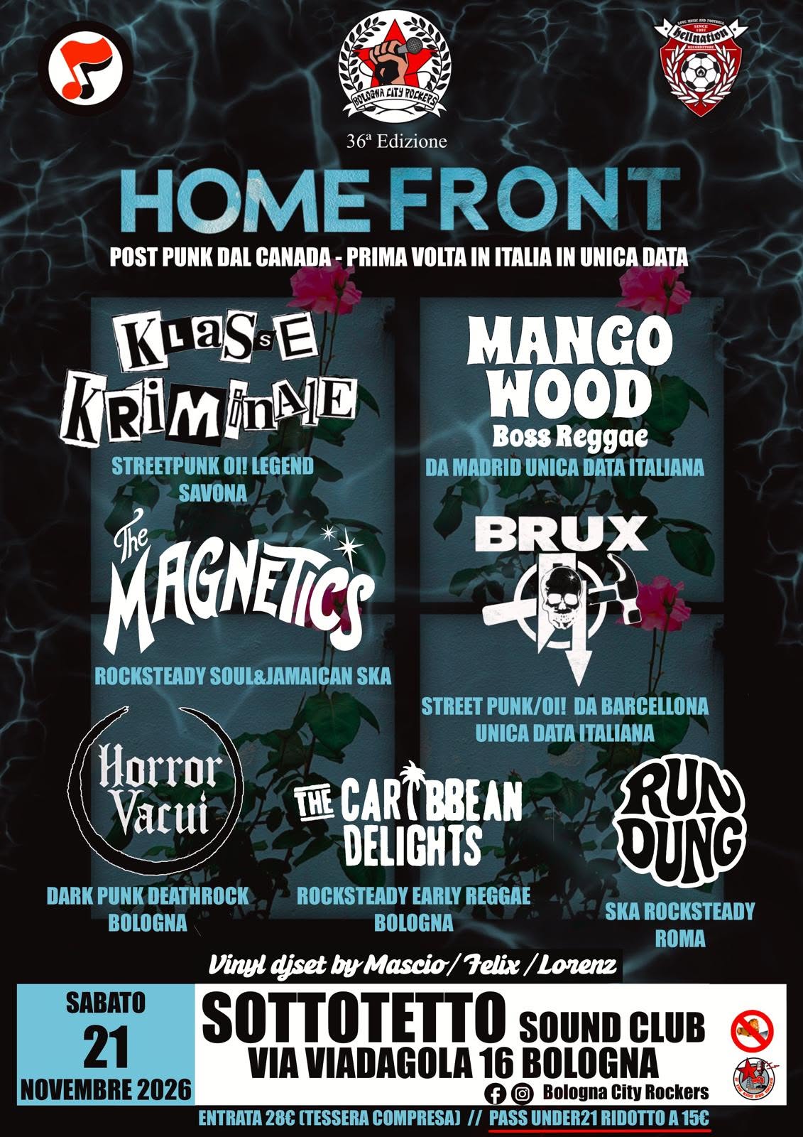 BCR FEST: Home Front, Mango Wood, Klasse Kriminale, The Magnetics, Brux, Horror Vacui, Run Dung, The Caribbean Delights